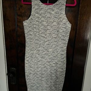 LOFT Black and White Textured Dress